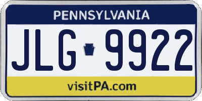 PA license plate JLG9922