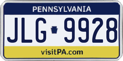 PA license plate JLG9928