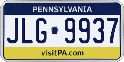 PA license plate JLG9937