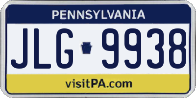 PA license plate JLG9938