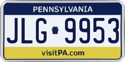 PA license plate JLG9953