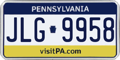 PA license plate JLG9958