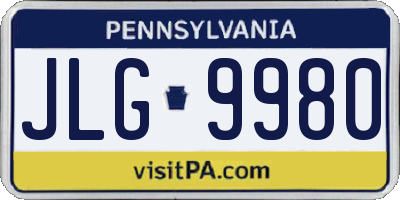 PA license plate JLG9980