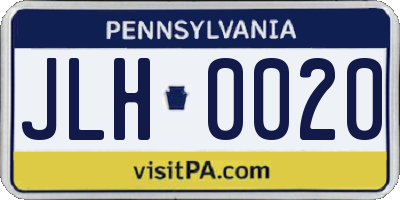 PA license plate JLH0020