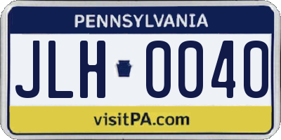 PA license plate JLH0040