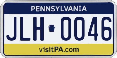 PA license plate JLH0046