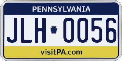PA license plate JLH0056