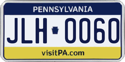 PA license plate JLH0060