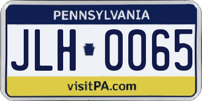 PA license plate JLH0065