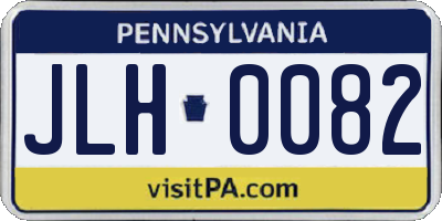 PA license plate JLH0082