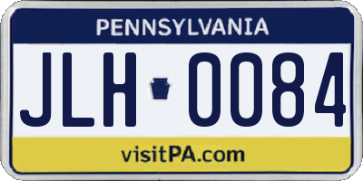 PA license plate JLH0084