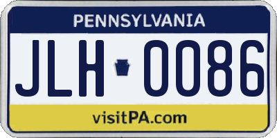 PA license plate JLH0086