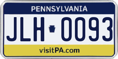 PA license plate JLH0093