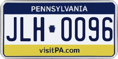 PA license plate JLH0096
