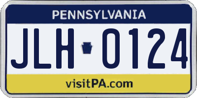 PA license plate JLH0124
