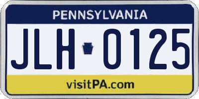 PA license plate JLH0125