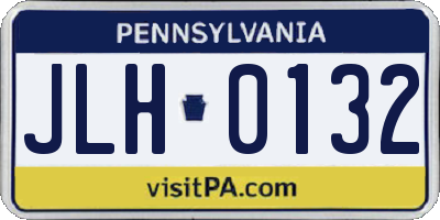 PA license plate JLH0132