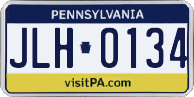 PA license plate JLH0134