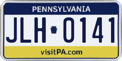 PA license plate JLH0141