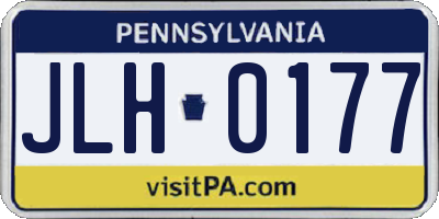 PA license plate JLH0177