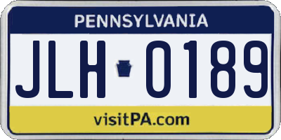 PA license plate JLH0189