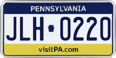 PA license plate JLH0220