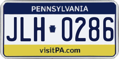 PA license plate JLH0286