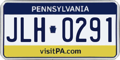 PA license plate JLH0291