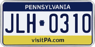 PA license plate JLH0310