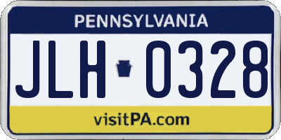 PA license plate JLH0328