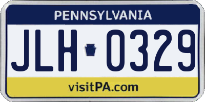 PA license plate JLH0329