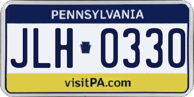 PA license plate JLH0330