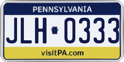 PA license plate JLH0333