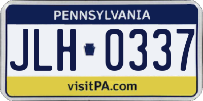 PA license plate JLH0337