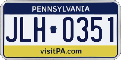 PA license plate JLH0351