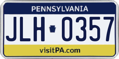 PA license plate JLH0357