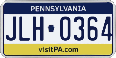 PA license plate JLH0364