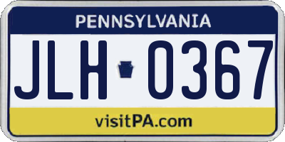 PA license plate JLH0367