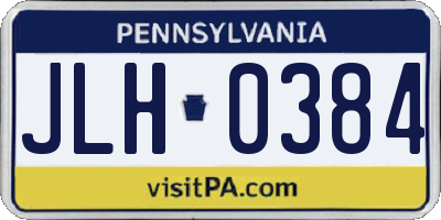 PA license plate JLH0384