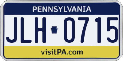 PA license plate JLH0715