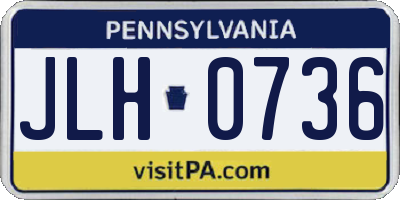 PA license plate JLH0736