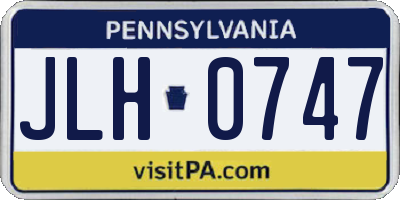 PA license plate JLH0747