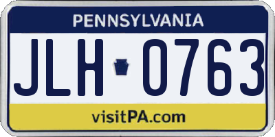 PA license plate JLH0763