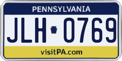 PA license plate JLH0769