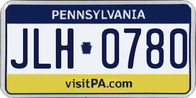 PA license plate JLH0780
