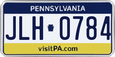 PA license plate JLH0784