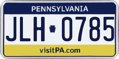 PA license plate JLH0785