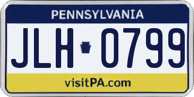 PA license plate JLH0799