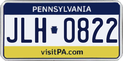 PA license plate JLH0822