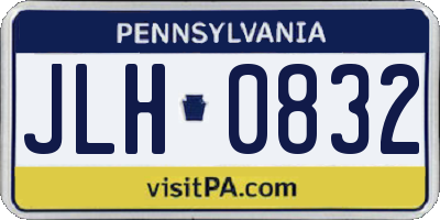 PA license plate JLH0832